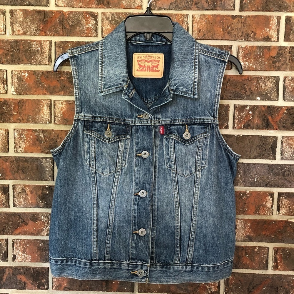 LEVI’S Denim Button Up Vest - Picture 2 of 6